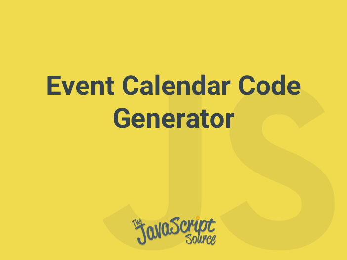 Event Calendar Code Generator