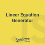 Linear Equation Generator