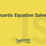 Quartic Equation Solver