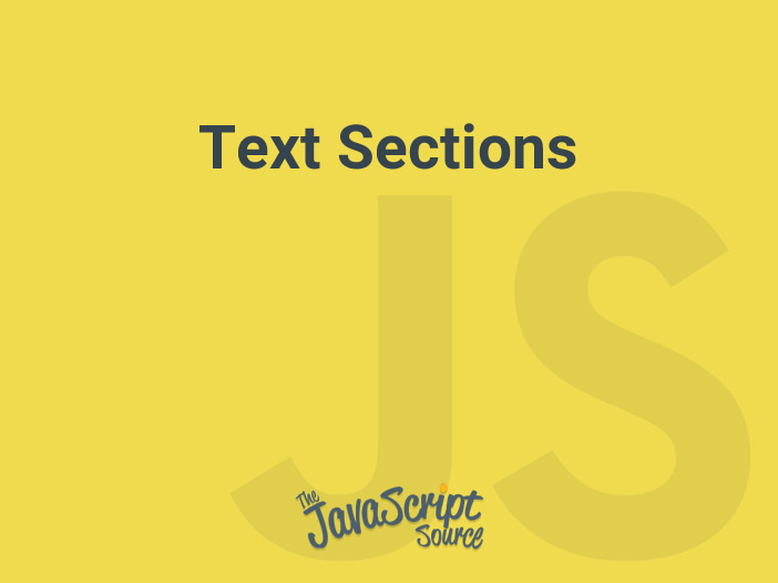 Text Sections - JavaScriptSource