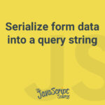 Serialize form data into a query string