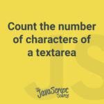 Count the number of characters of a textarea