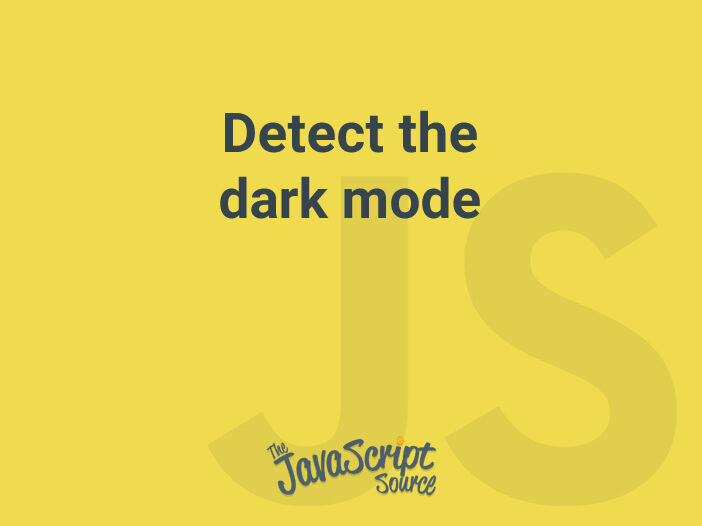 Detect the dark mode