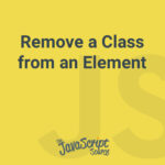 Remove a Class from an Element