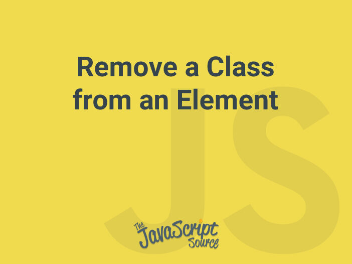 Remove a Class from an Element
