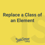 Replace a Class of an Element