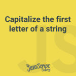 Capitalize the first letter of a string