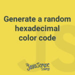 Generate a random hexadecimal color code