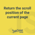 Return the scroll position of the current page
