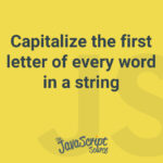 Capitalize the first letter of every word in a string