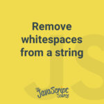 Remove whitespaces from a string