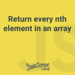 Return every nth element in an array