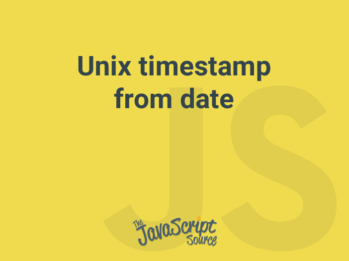 Unix timestamp from date